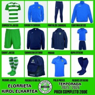 Equipación completa jugador ELORRIETA K.E. PAGO FRACCIONADO 100 € + 100 €